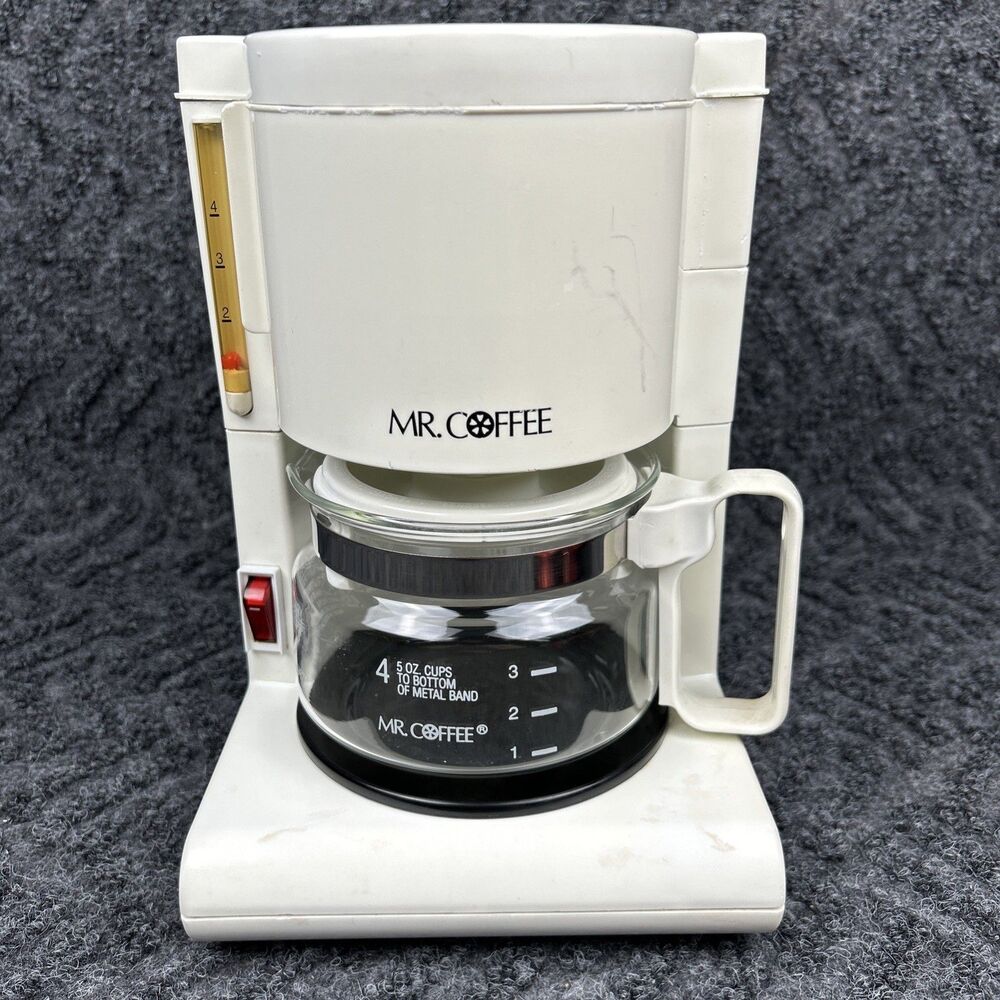 Mr. Coffee AD4 4 Cup Coffee Maker White Switch Model Vintage